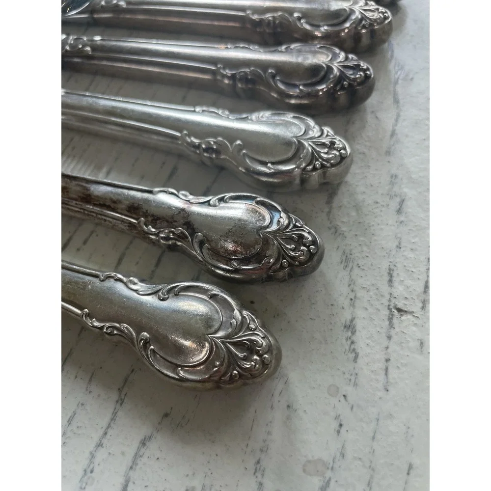 Holmes Edwards SILVER FASHION International‎ Silver Plate 10 Dinner Knives 1957